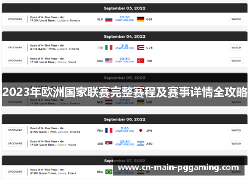 2023年欧洲国家联赛完整赛程及赛事详情全攻略